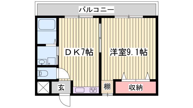エル・グランド(1DK/2階)の間取り写真