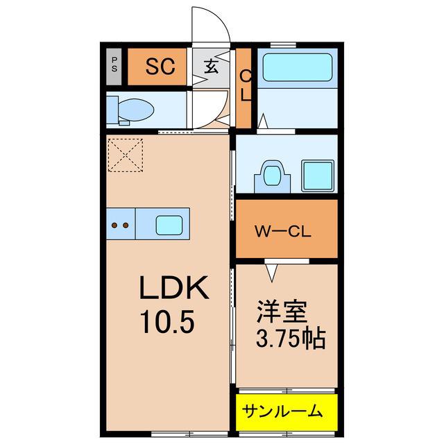 PREMIER WREATH(1LDK/2階)の間取り写真