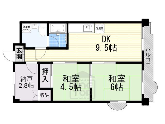 ハイツフルカワ(2SDK/5階)の間取り写真