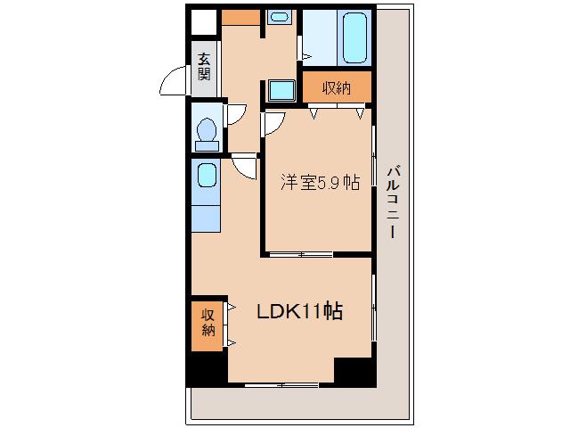 第3さくらマンション(1LDK/7階)の間取り写真