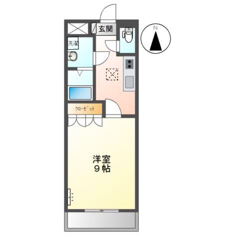 サンモール中島 A(1K/1階)の間取り写真