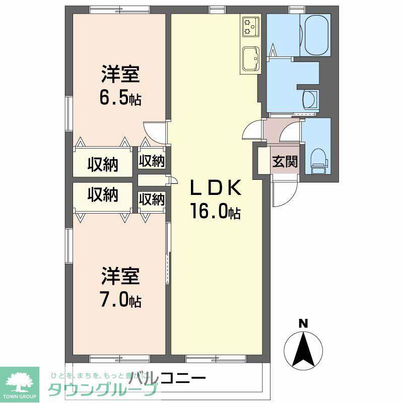 シェトワ丸山(2LDK/1階)の間取り写真