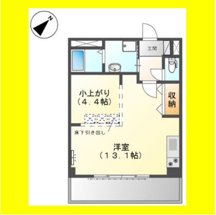 エバーグランディ美(ワンルーム/2階)の間取り写真
