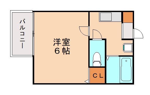 プランドール宇佐町(1K/2階)の間取り写真