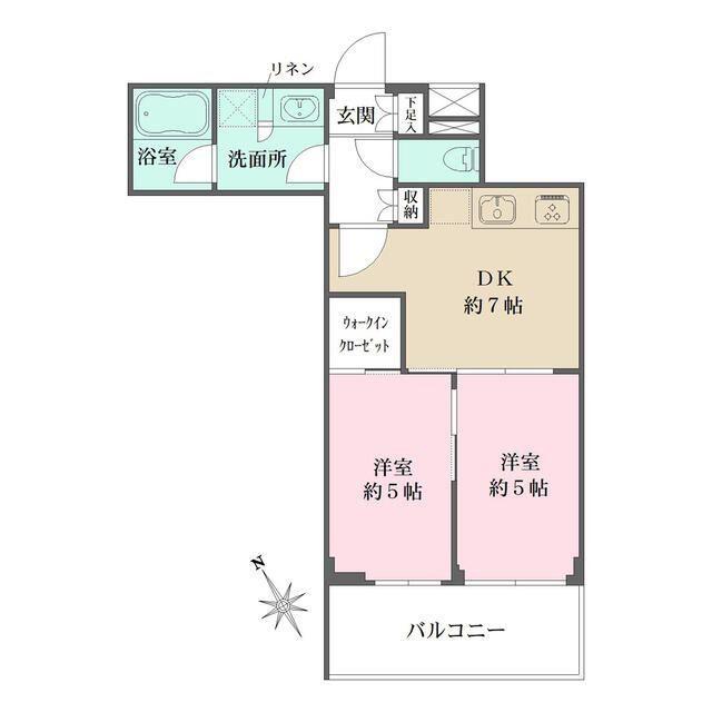 ACPレジデンス文京春日(2DK/3階)の間取り写真