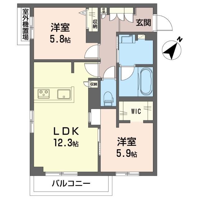 ラ・ピネータ鎌倉(2LDK/3階)の間取り写真