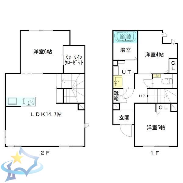 ジュエル宮の森(3LDK/1階)の間取り写真