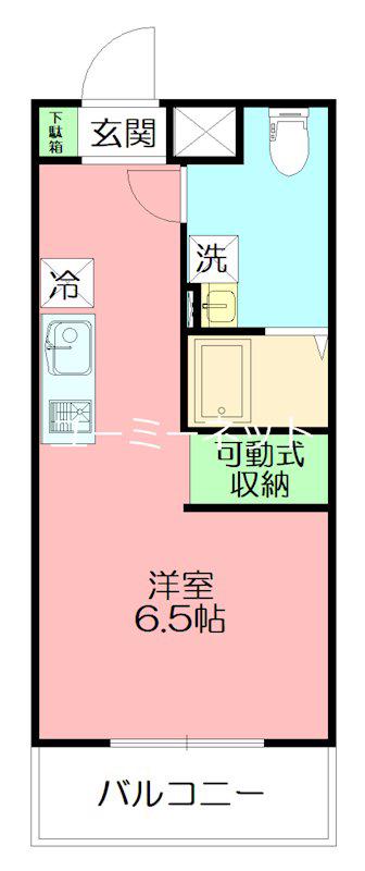 エクレール アクシス(1K/2階)の間取り写真