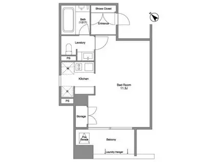コンフォリア南青山(ワンルーム/5階)の間取り写真