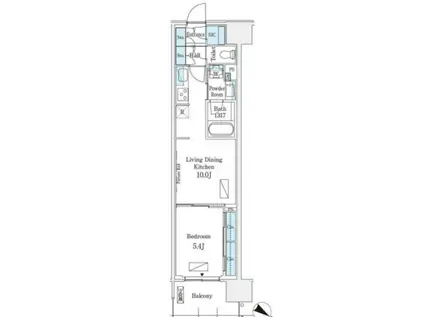 ロイヤルパークス有明(1LDK/7階)の間取り写真