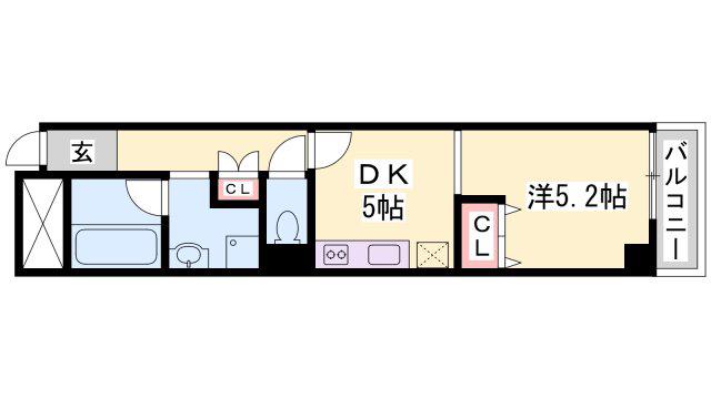 リゾティ城南(1DK/3階)の間取り写真