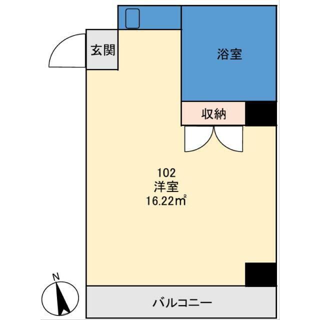 ウィステリア茅ヶ崎(ワンルーム/1階)の間取り写真