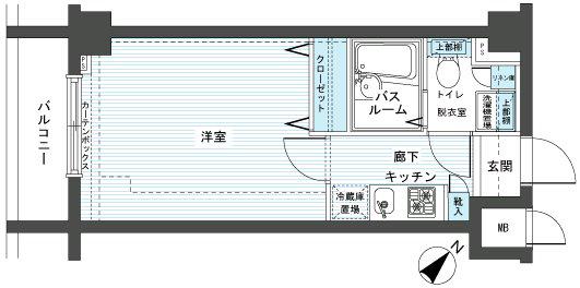 フェニックス新横濱エオール(1K/3階)の間取り写真