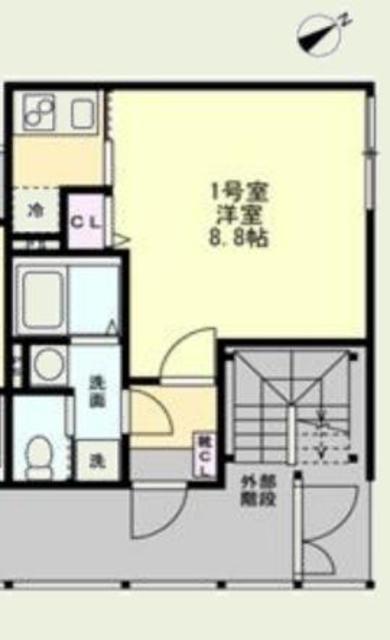 ベイルーム矢部リエート(1K/3階)の間取り写真