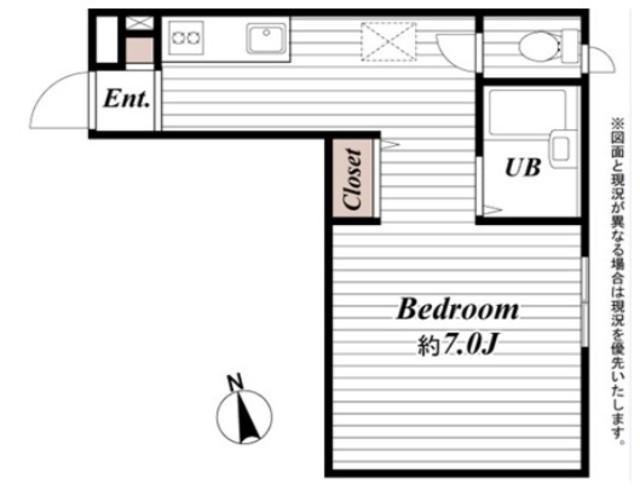 プラチナコート五本木(ワンルーム/2階)の間取り写真