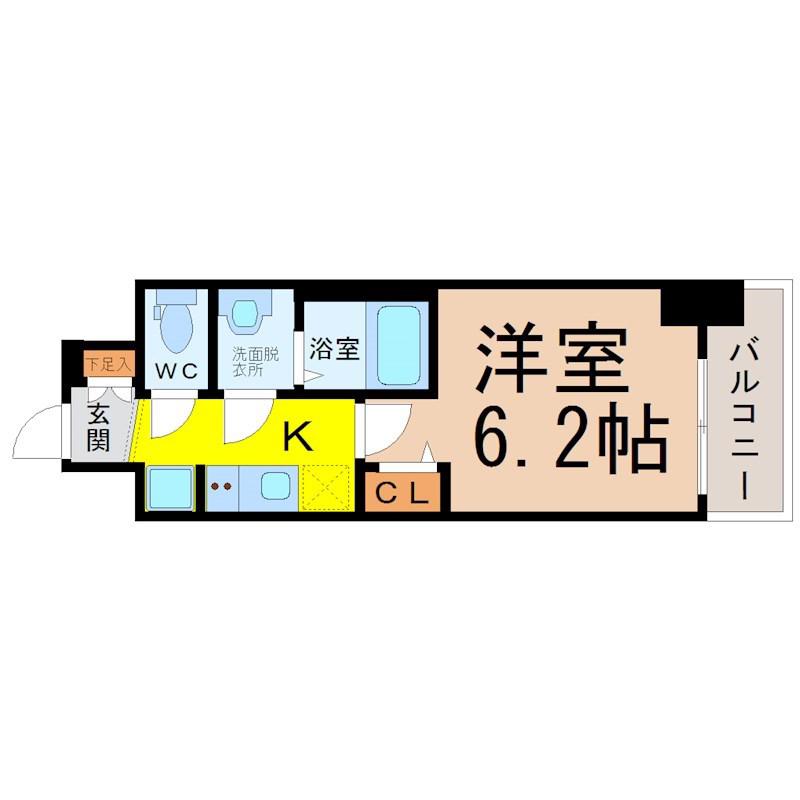 プレサンス鶴舞駅前レジス(1K/5階)の間取り写真