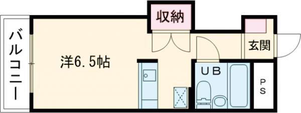 モンテメール学園前(ワンルーム/4階)の間取り写真