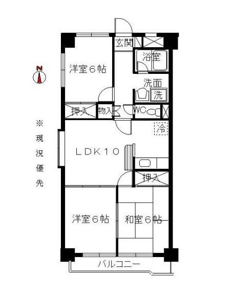 パークサイド891(3LDK/6階)の間取り写真