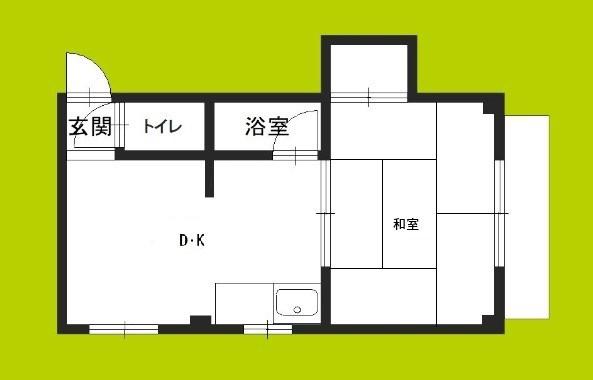 光ハイツ(1DK/5階)の間取り写真