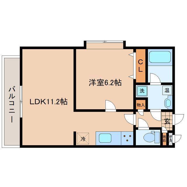 ソレアード小松島II(1LDK/3階)の間取り写真