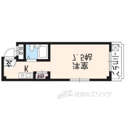 岡崎ビル(1K/4階)の間取り写真