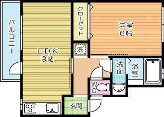 グリーンマンション(1LDK/2階)の間取り写真