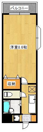 パティオス清水(1K/2階)の間取り写真