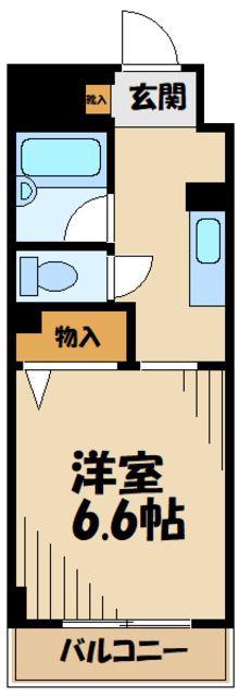 リビエール高幡(1K/1階)の間取り写真