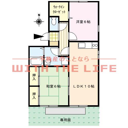 OKA東櫛原(2LDK/1階)の間取り写真