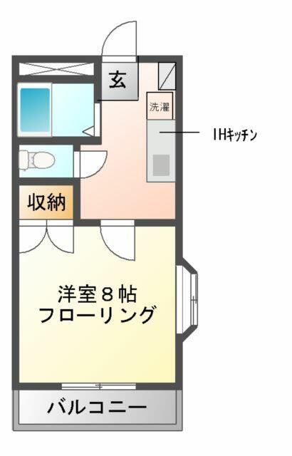 サンライズ大久保(1K/2階)の間取り写真