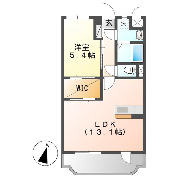 グランコートII(1LDK/1階)の間取り写真