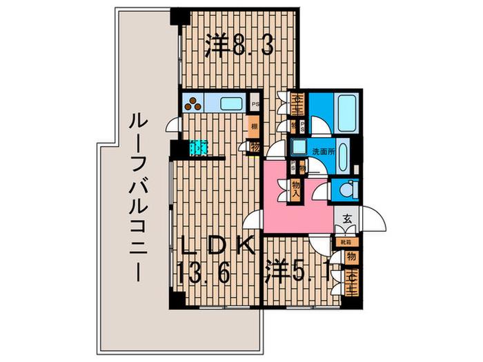 ベルフォート西荻駅前(2LDK/8階)の間取り写真