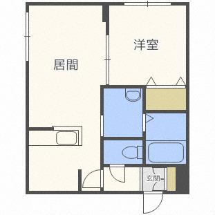 デイズ環状通東(1LDK/2階)の間取り写真