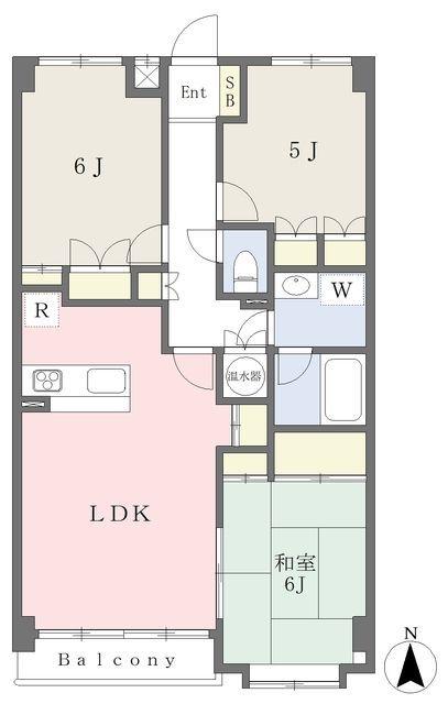 厚木・コアラマンション(3LDK/1階)の間取り写真