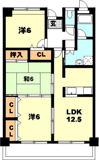 CLEF(3LDK/3階)の間取り写真