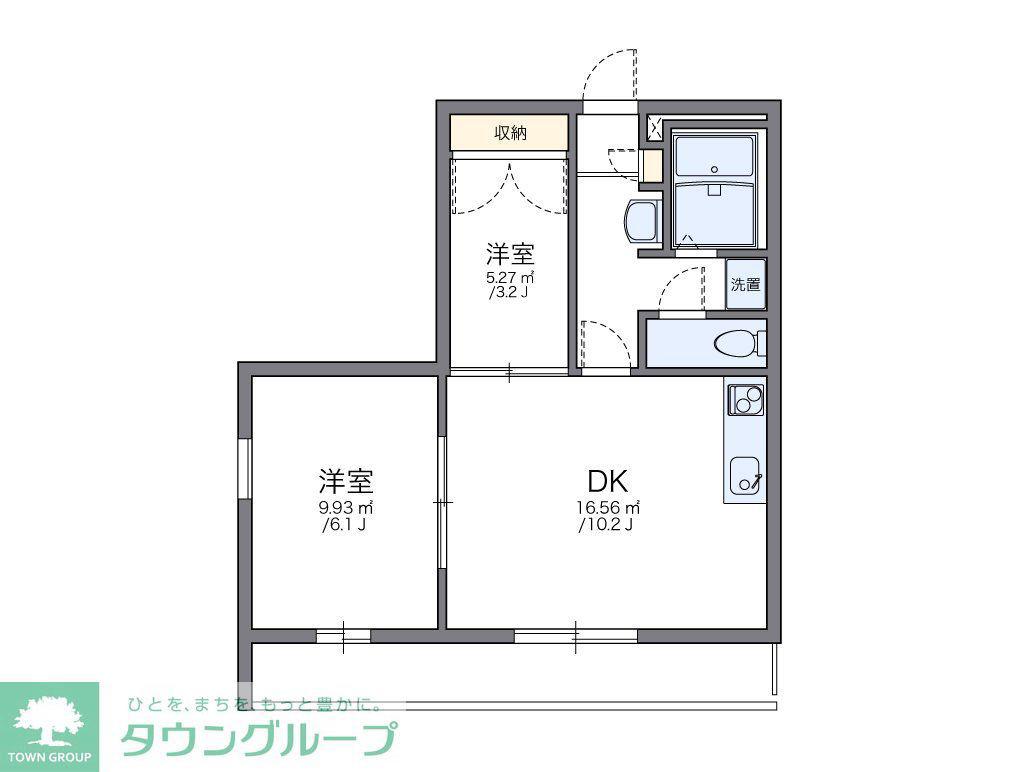 レオパレス嵐山(1SLDK/3階)の間取り写真