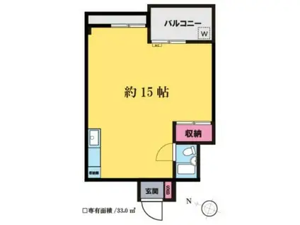 シャイレンドラパレス(ワンルーム/3階)の間取り写真