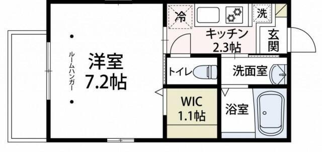 ドルチェ杉田(1K/2階)の間取り写真