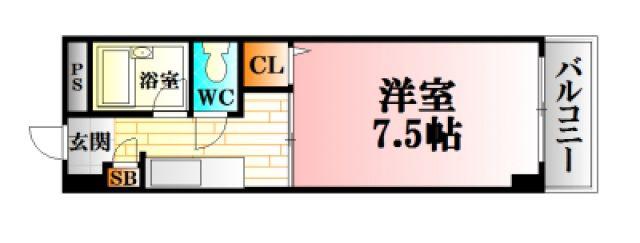 大下191ビル(1K/4階)の間取り写真