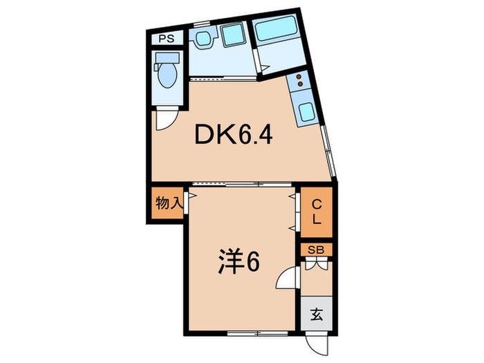 斎藤ハウス(1DK/1階)の間取り写真