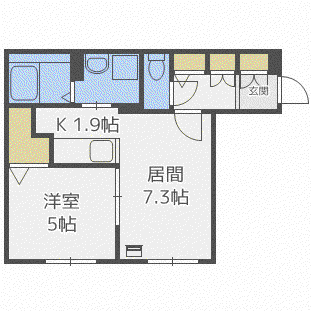 グランメールペガサス(1LDK/2階)の間取り写真