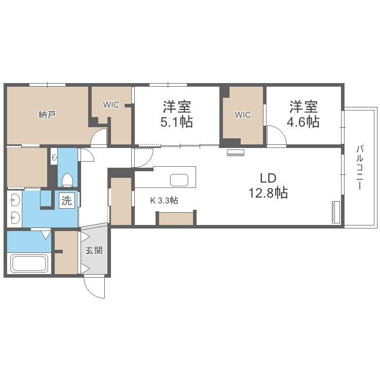 LEIALII511(2SLDK/2階)の間取り写真