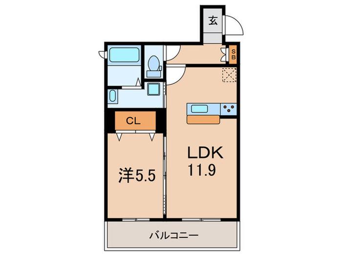 LA LUCCA(1LDK/2階)の間取り写真