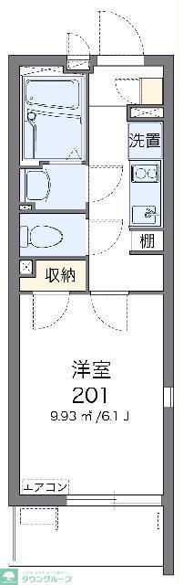 クレイノルードメール西台(1K/2階)の間取り写真