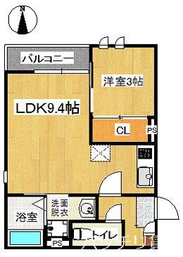 GRANDTIC SYM春町(1LDK/1階)の間取り写真
