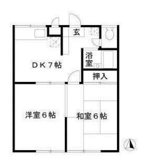 エステートピア上青木(2DK/2階)の間取り写真