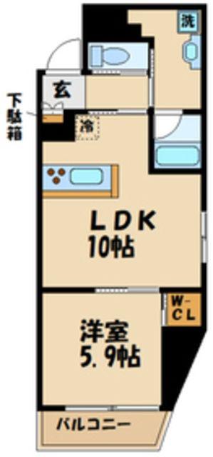 B CITY APARTMENT SUGINAMI TAKAIDO(1LDK/8階)の間取り写真