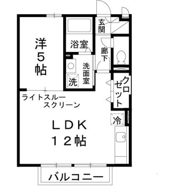 シャルトボナール(1LDK/2階)の間取り写真