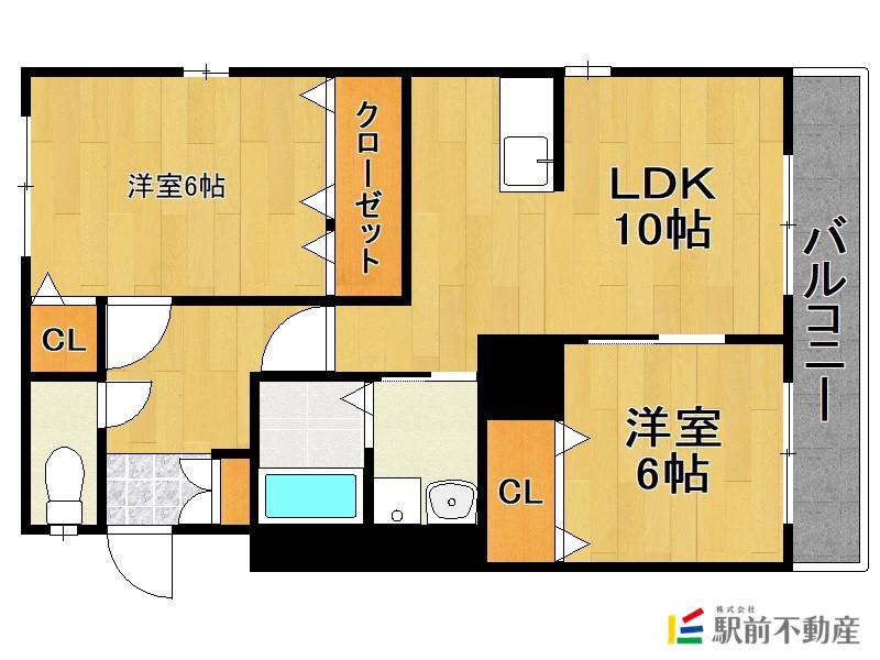 シャルマンドミール(2LDK/2階)の間取り写真