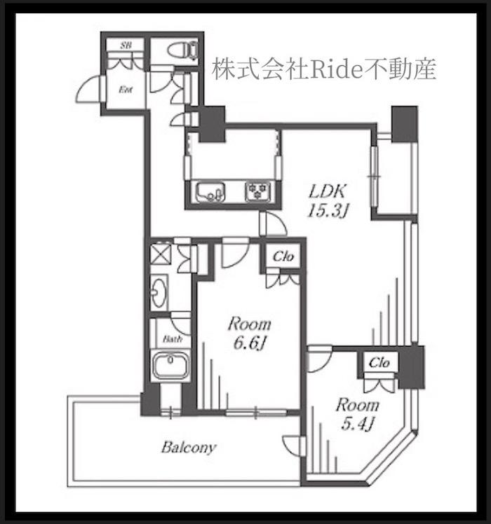 ディーグラフォート大阪NYタワーHIGOBASI(2LDK/5階)の間取り写真